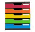 Módulo A4, cajones con cierre con llave + 5 alturas + STOP de seguridad, tamaño: 5 X 54mm Iderama ( opaco ) - Arlequín glossy