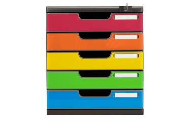 Cassettiera Modulo Iderama 5 cassetti con serratura - Arlecchino glossy