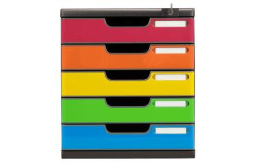 Cassettiera Modulo Iderama 5 cassetti con serratura - Arlecchino glossy