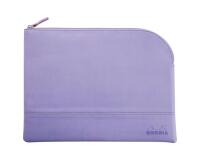 Rhodiarama pochette zippée en simili cuir - taille L (21x28 cm) - Iris