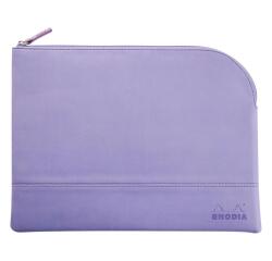 Rhodiarama pochette zippée en simili cuir - taille L (21x28 cm) - Iris