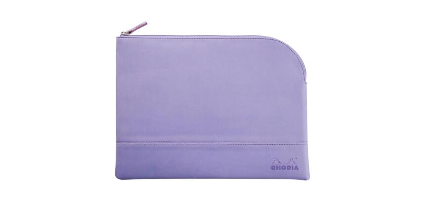 Rhodiarama pochette zippée en simili cuir - taille L (21x28 cm) - Iris