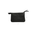 CUIR Petite Pochette 2 compartiments 13x9cm - Noir
