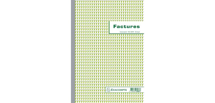 Manifold Factures Exacompta 3287Eautocopiant 29,7 x 21 cm 50 pages 2 exemplaires