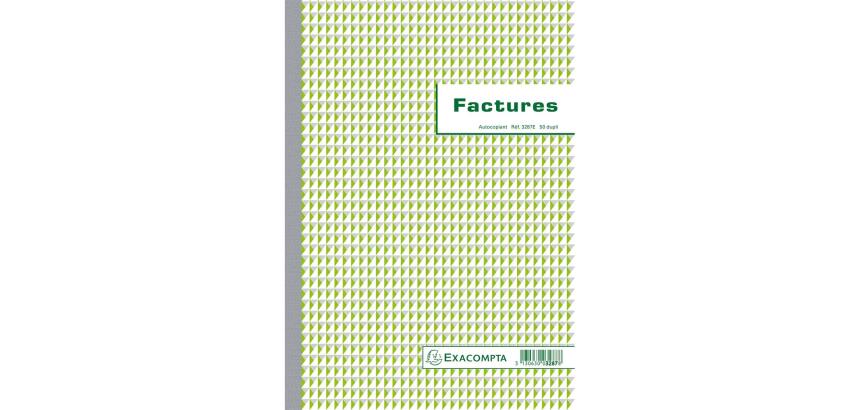 Manifold Factures avec mention TVA 29,7x21cm 50 feuillets dupli autocopiants