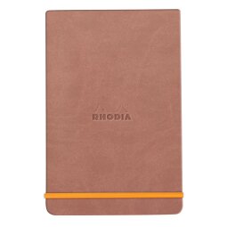 Rhodiarama Webnotepad rembordé rigide A5 192 pages ligné microperforé papier ivoire 90g fermeture élastique - Bois de rose