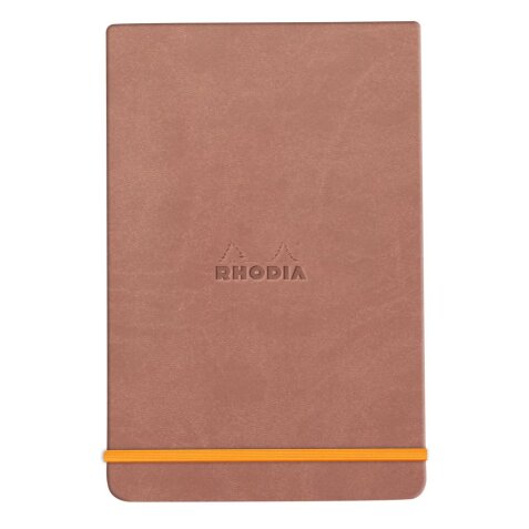 Rhodiarama Webnotepad rembordé rigide A5 192 pages ligné microperforé papier ivoire 90g fermeture élastique - Bois de rose