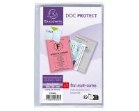 Multikaart beschermetui 4 luiken - gladde PVC 20/100e - Transparant