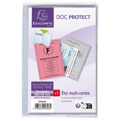 Etui de protection multi-cartes 4 volets PVC lisse 20/100e - Cristal