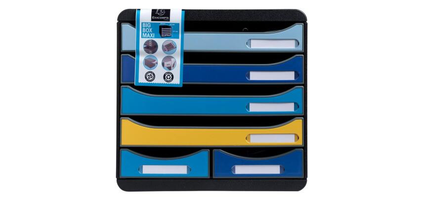 Cassettiera Big Box Maxi 6 cassetti Bee Blue - Colori assortiti