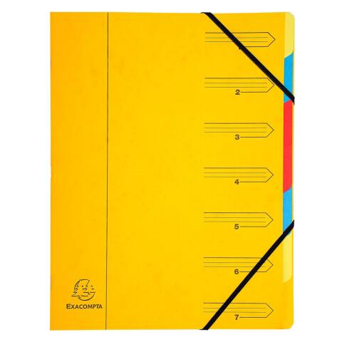 Clasificador Exacompta grapado con gomas 7 compartimentos