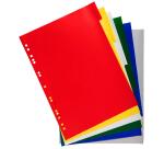 Intercalaires polypropylène souple 6 positions - A4 - Couleurs assorties