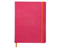Rhodiarama carnet souple 19x25 cm 160 pages ligné papier ivoire 90g fermeture élastique - Framboise