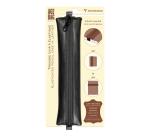 Trousse plate en cuir à élastique Age Bag 20x4,5 cm - Noir