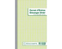 Carnet d'ordres 21x13,5cm 50 feuillets double autocopiant Billingue