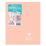 Cahier piqué Koverbook Blush 17x22cm 96 pages grands carreaux couverture polypropylène opaque bicolore - Corail/Bleu givré