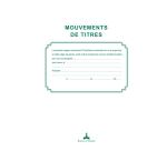 Registre des mouvements de titre, liste des actionnaires, 58 feuillets - Noir