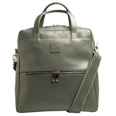 Mochila de cuero para ordenador Exactive® - Gris