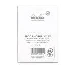 Rhodia N°12, geniet blok 8,5x12 cm, 80 blad klein geruit 5x5, 80g - Wit