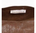 KLEO-PATHRA CUIR Trousse ronde Ø5,5x22 cm Or