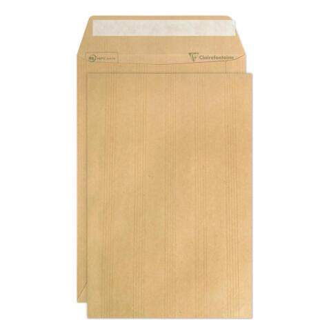 Boite de 250 Pochettes Kraft Adour Brun B5-176x250mm - Auto-Adhésives - 90g/m2 - Brun