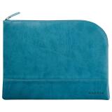 Rhodiarama pochette zippée en simili cuir - taille L (21x28 cm) - Paon