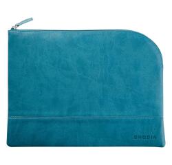Rhodiarama pochette zippée en simili cuir - taille L (21x28 cm) - Paon