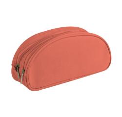 Trousse textile ovale 2 compartiments 22 x 8 x 10 cm Turquoise.