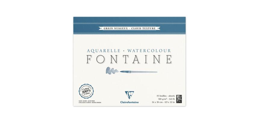 Fontaine bloc collé 4 côtés 15F 24x30cm 300g grain nuageux