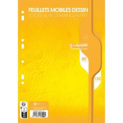 Feuillets mobiles dessin scolaire sous film 7000 A4 80 pages perforées uni 120g