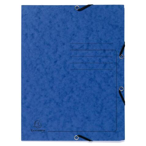 Sammelmappe mit Gummizug und 3 Klappen aus Colorspan-Karton 355g/m2 - A4