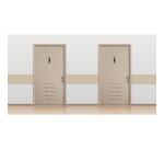 Sign adhesive aluminium effect Ladies 16.5 x 4.4 cm - Grey