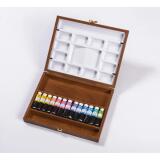 Coffret acajou + 13 tubes + 2 palettes - Sél. Classique