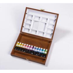 Coffret acajou + 13 tubes + 2 palettes - Sél. Classique