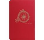 Flying Spirit Red carnet piqûre textile 11x17cm 96p ligné motifs assortis papier ivoire 90g - Rouge