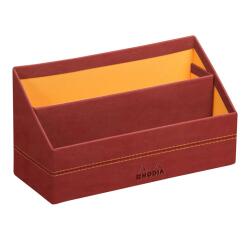 Rhodiarama porte-courrier simili cuir italien 25x10x14 cm - Nacarat