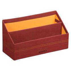 Rhodiarama porte-courrier simili cuir italien 25x10x14 cm - Nacarat