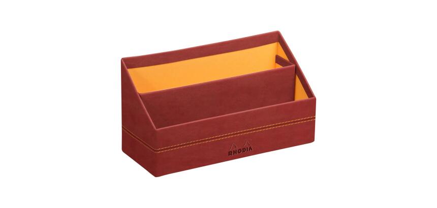 Rhodiarama porte-courrier simili cuir italien 25x10x14 cm - Nacarat