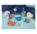 KIT ORIGAMI, Pochette de 60 feuilles 70g/m2 3 formats - Décor Faune marine - Multicolore