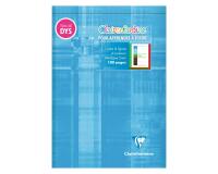 Bloc d'écriture spécial Dys encollé en-tête A5 100 pages détachables cadre et lignes 4 couleurs Interligne 5 mm - Bleu ciel