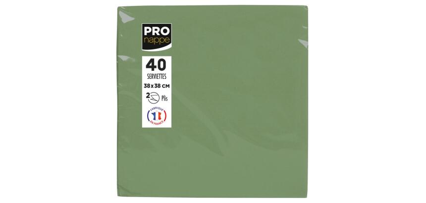 Paquet de 40 serviettes micro-gaufrées ouate 2 plis - 38x38 cm