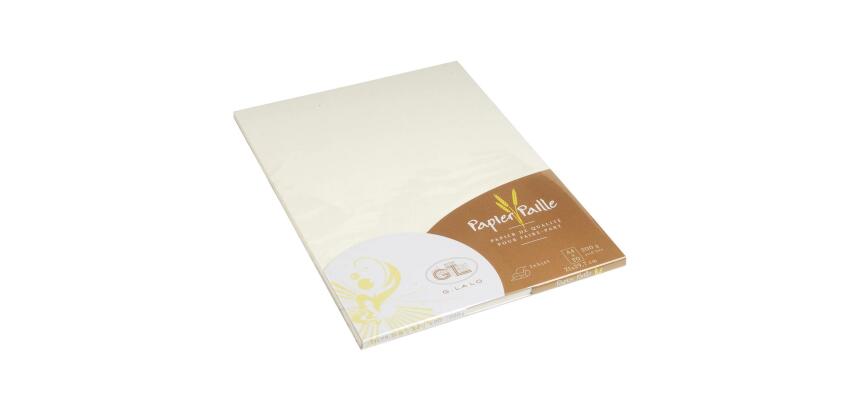 20 feuilles A4 paille 200g - ivoire