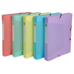 Chrom Pastel Box File Cartobox A4 40mm PP - Assorted colours