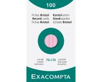 etui 100 steekkaarten bristol - gelijnd niet geperforeerd 75x125mm
