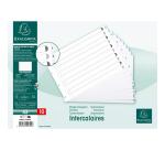 Intercalaires imprimés à touches plastifiées - 10 touches 1 à 10 - A3 - Blanc