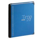 Agenda de bureau Time 29 Spiralé toile bordée 21x29,7 cm Semainier Janvier à décembre 2026 - Bleu
