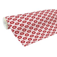 Papier cadeau Alliance, largeur 70 cm - Rouleau de 50 m, Boules de Noël scandinavec - Rouge