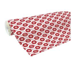 Papier cadeau Alliance, largeur 70 cm - Rouleau de 50 m, Boules de Noël scandinavec - Rouge