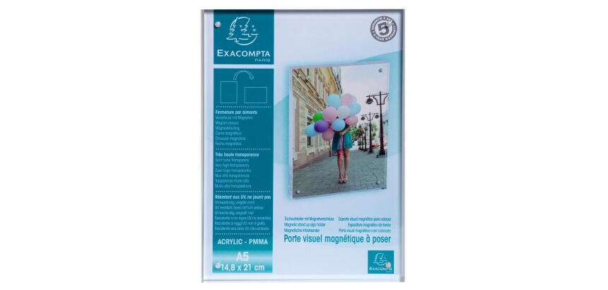 Porte-visuel avec fermeture magnétique A5 - Cristal