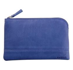 Rhodiarama pochette zippée en simili cuir - taille S (11x17 cm) - Saphir